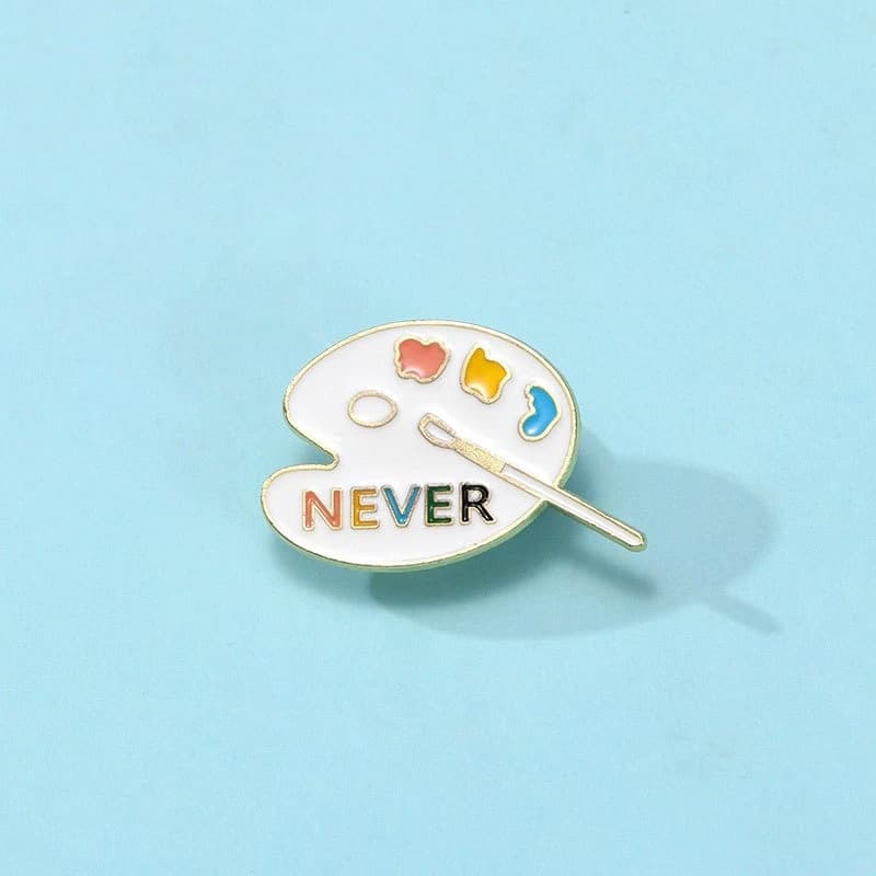 Cartoon Metal Oil Painting Canvas Design Brooch Fashion Enamel Badge Pin DIY for Clothes Bags Hat Scarf T-shirt Jeans Accessory