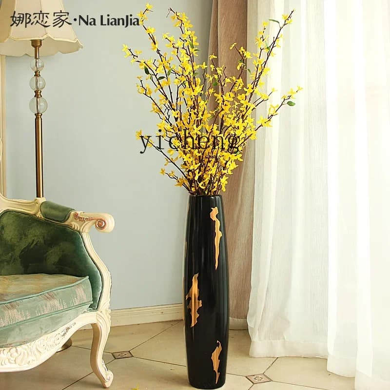 DSA ceramic floor-to-ceiling vase modern ornament living room high large dried flower arrangement decorative entrance