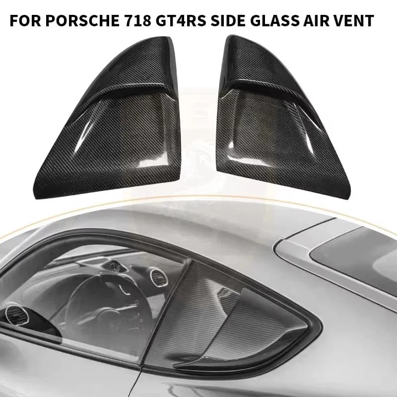 For Porsche 718 Cayman Boxster GT4RS Dry Carbon Side Window Air Intake