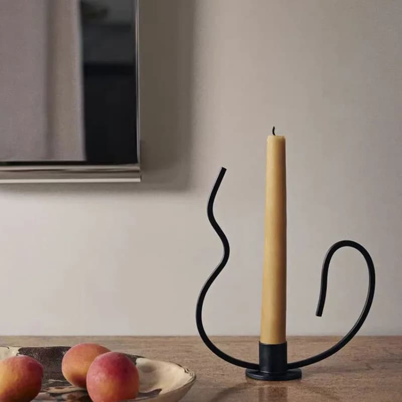 Nordic light luxury design metal candle holder, hotel living room dining table candle table ornament romantic decoration