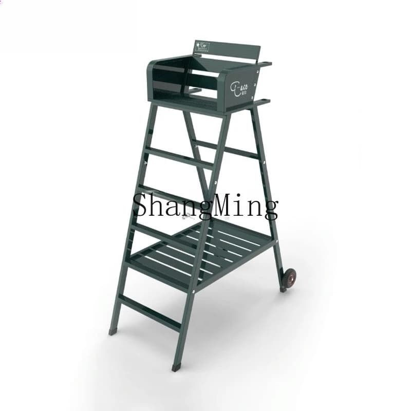 CL tennis court referee chair High-grade aluminum alloy, steel structure solid wood referee chair seat Rear wheel movement