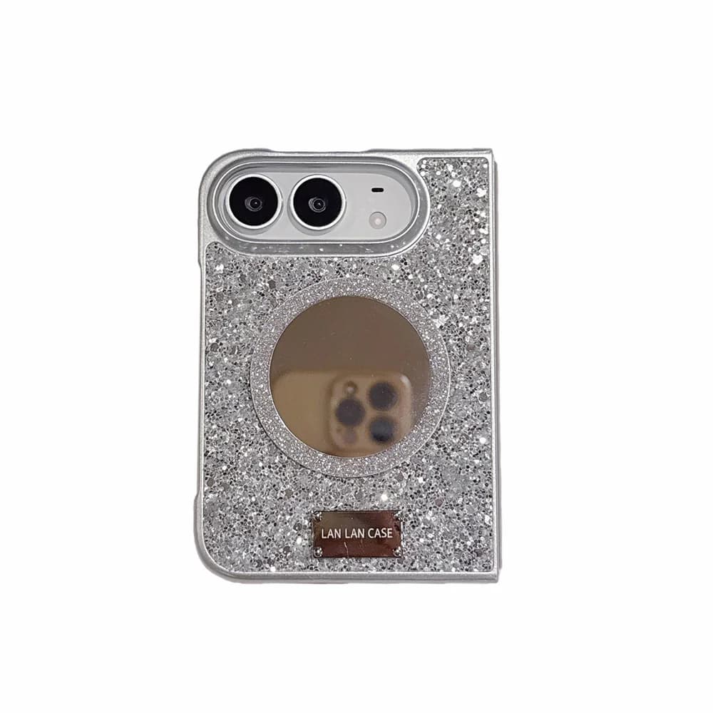 Fashion Korea Luxury Glitter Bling phone Case For iPhone Duo Fold Protection With Shockproof Fold Phone Cover Cute Cases Fundas