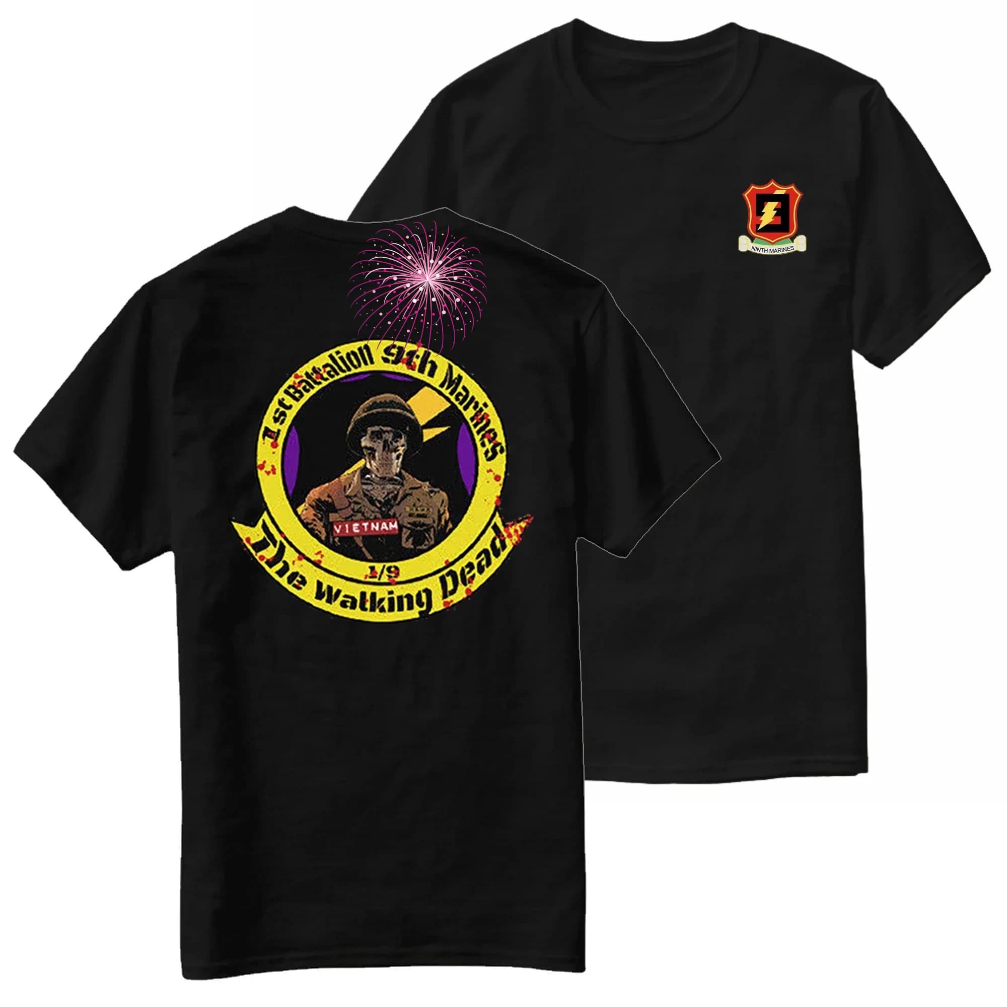 US Marine Corps 1st Battalion 9th Marines Regiment T-Shirt 100% Cotton O-Neck Short Sleeve Summer Casual Mens T-shirt Size S-3XL