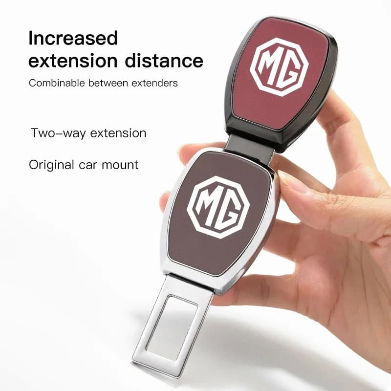 1Pcs Suede MG Car Seat Belt Buckle Extender For MG Cyberster ZS EV MG4 EV HS, Vehicle Safety Belt Insert Interior Trim Accessory