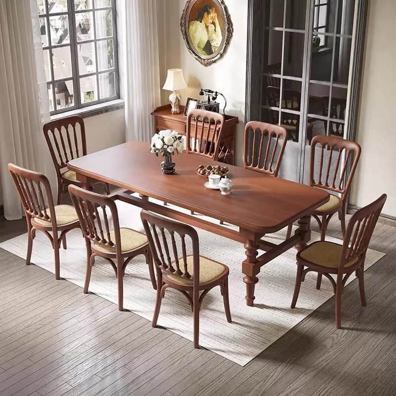DSA round retro solid wood home high-end desk rectangular dining table living room worktable large board table