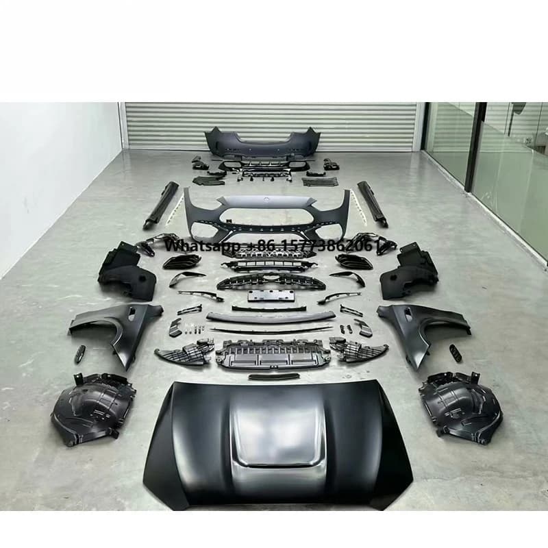 2023 C Class W206 C63 1:1 Wide Body Kit New Front Bumper Grille Diffuser Exhaust Pipes for W206 to C63