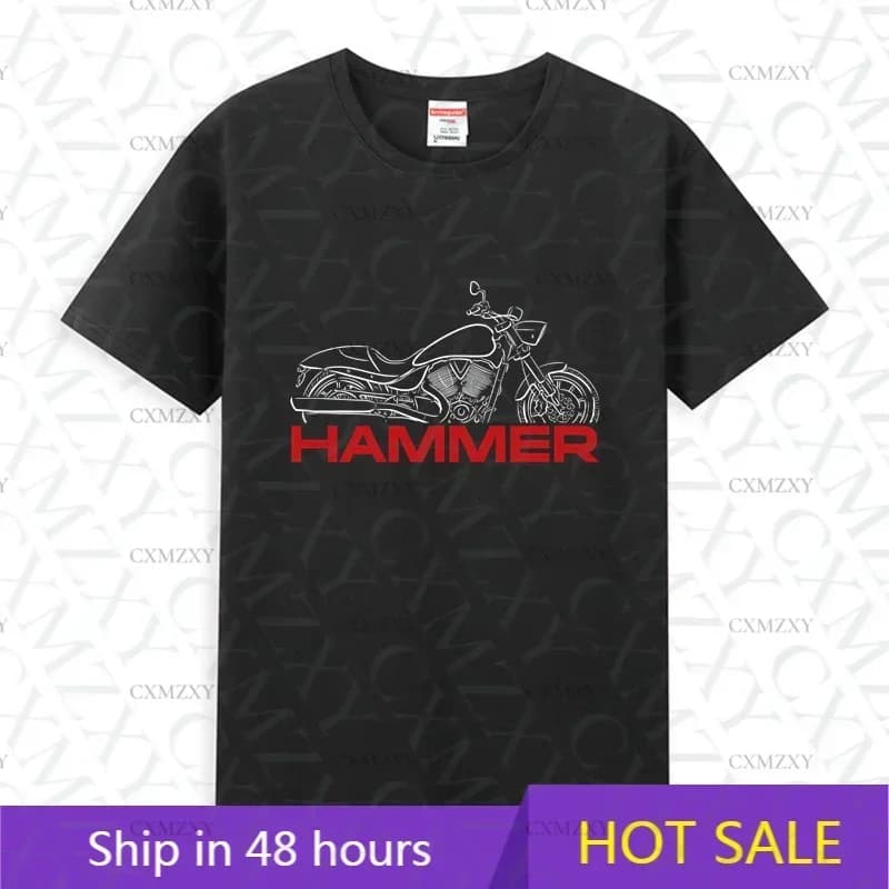 Men T Shirt Casual Victory Hammer 2005-2018 Motorcycle T-Shirt for Cruiser Riders Graphic Summer 100% Cotton S-3XL Cool Tee
