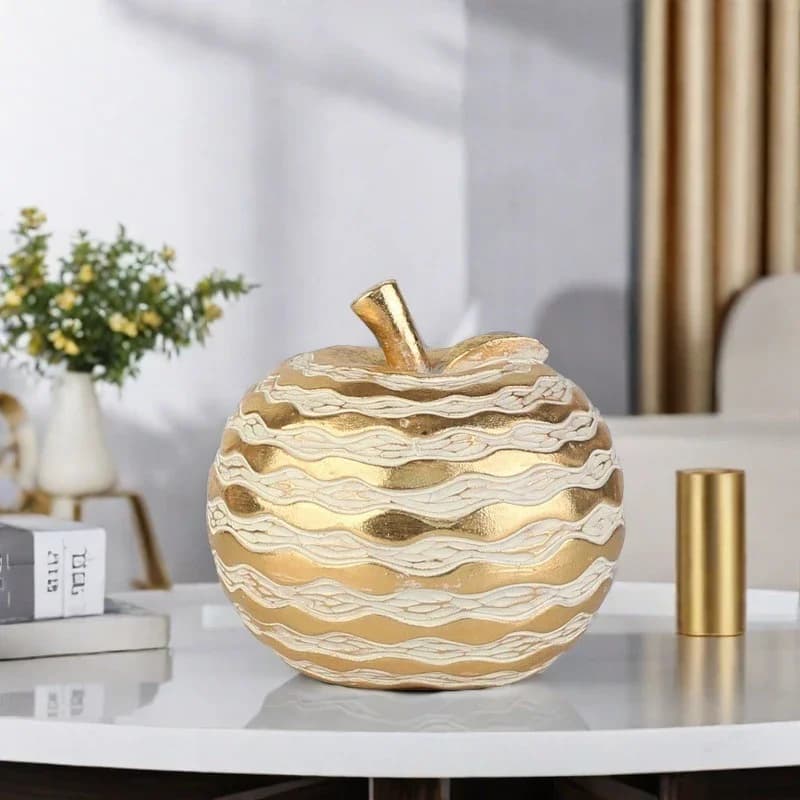 Creative Golden-plated Fruits Statue Apple/pear Ornaments Desk Decoration Resin Crafts Pineapple Sculpture Room Aesthetic Decor