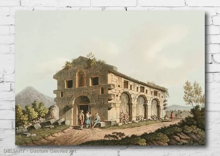 Ottoman Vintage Travel - Ancient Bath Near the Fountains of Palici - Canvas Wall Art Poster Print Vintage Home Decor Unframed