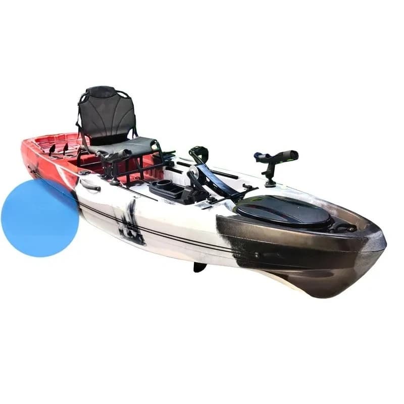 Single Pedal Kayak for Fishing 1-Person Canoe with Seat Pedal System for Sea Fishing and Rowing