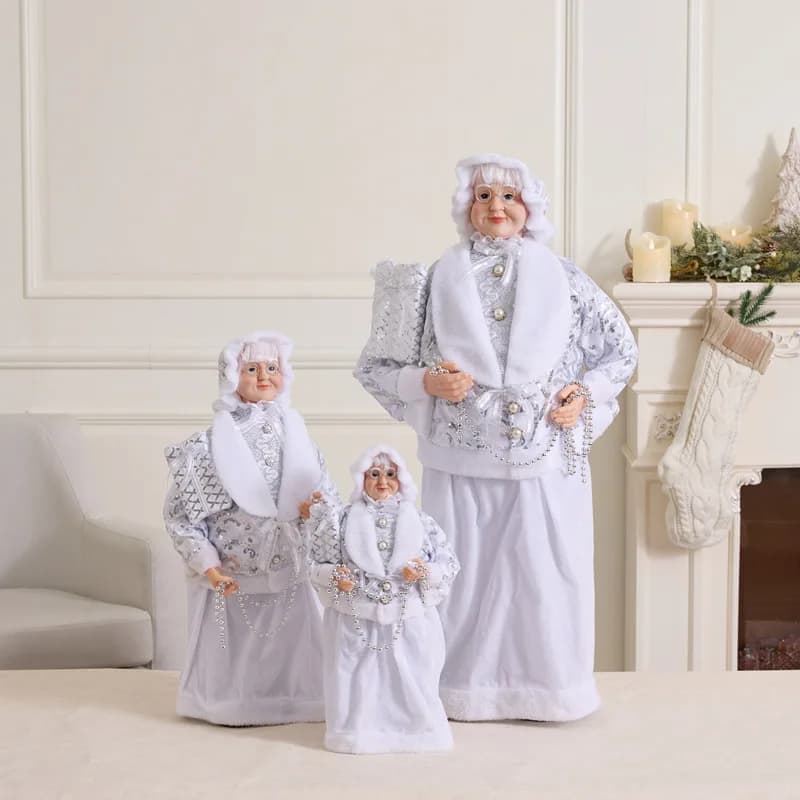 Christmas Nordic Silver Santa Claus Creative Home Decoration Ornament Take Beads Figurines & Miniatures Decoration Crafts