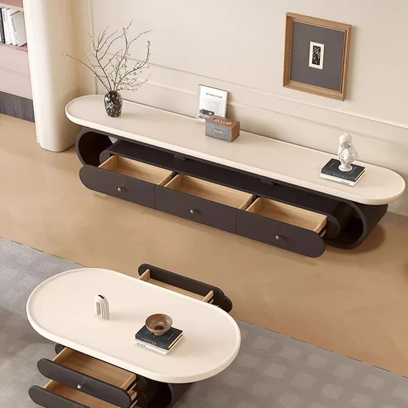 Quality Display Tv Table Trendy Cream Style European Aesthetic Tv Stand Modern Minimalist Mueble De Sala Modernos Home Furniture