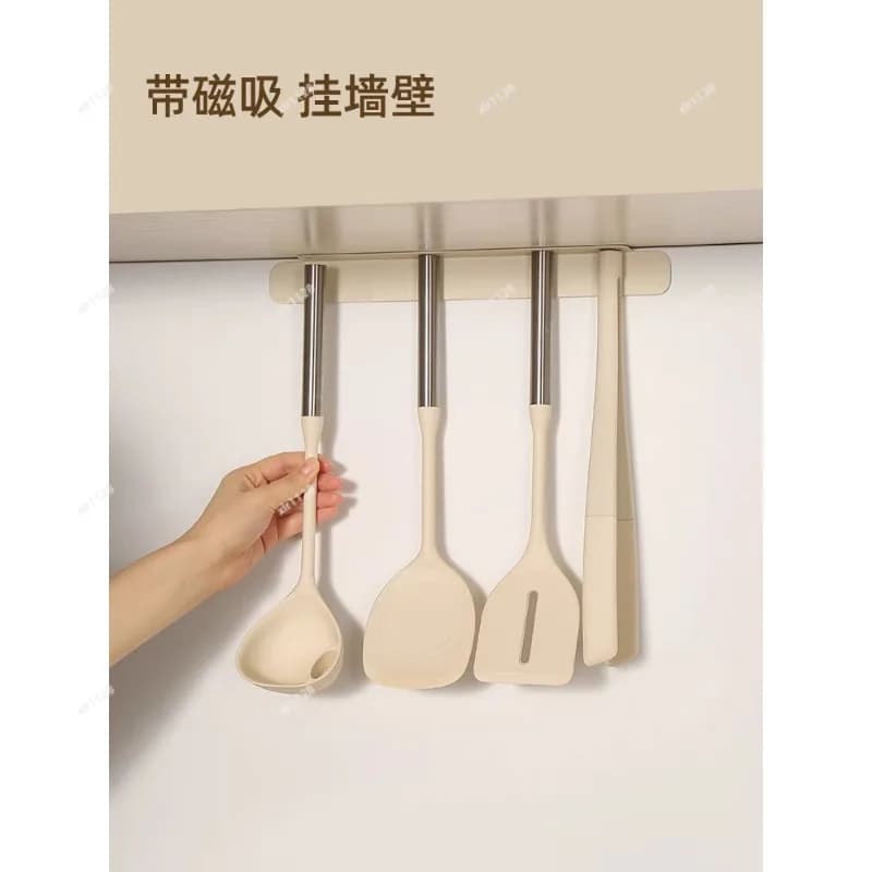 Magnetic Silicone Utensil Set, High Temp Resistant Spoon Shovel Clip, Household Kitchen Cooking Tools