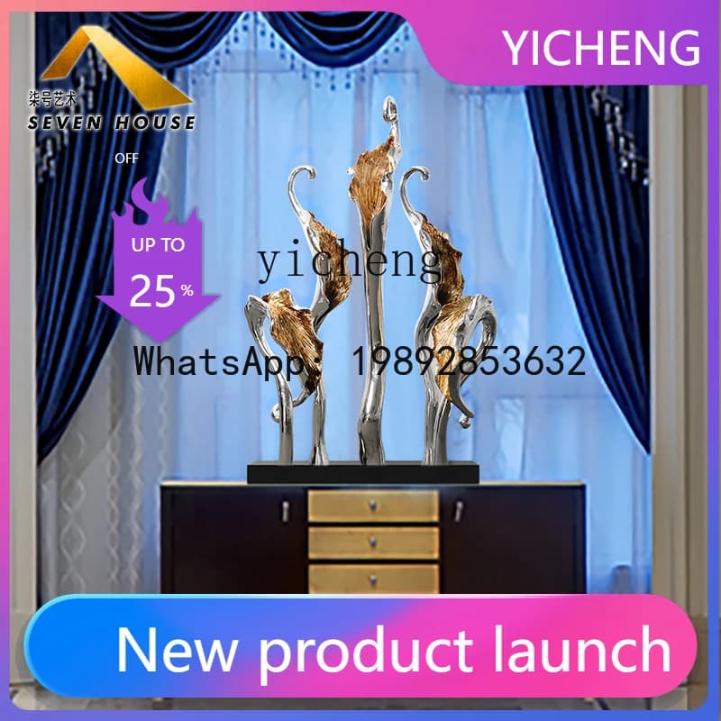 X2 Modern Abstract Sculpture Art Ornament Hotel Lobby Large Floor-standing Entrance Decoration