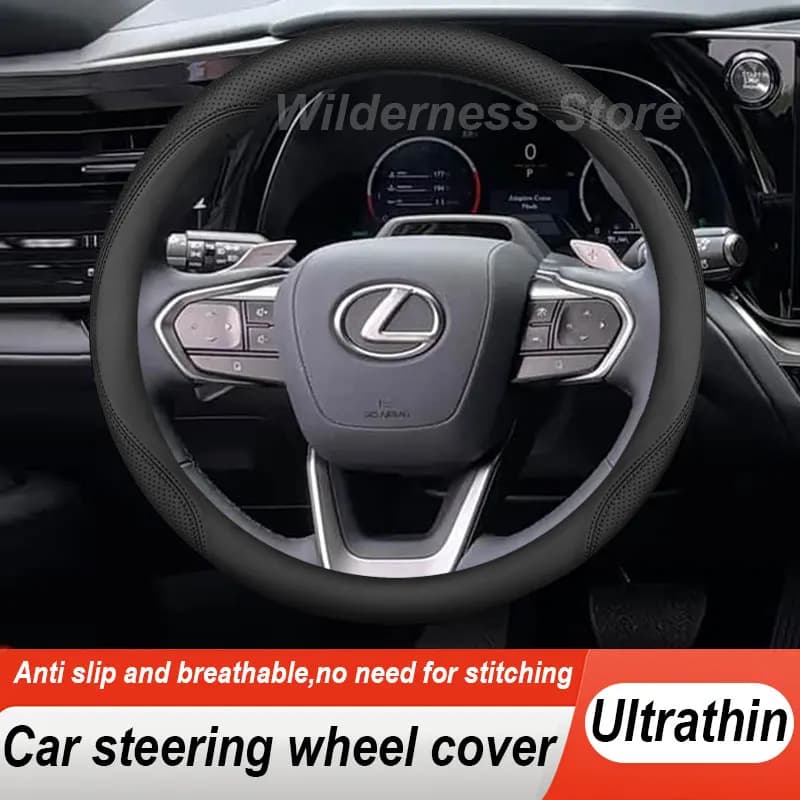 Leather Car Steering Wheel Cover For Lexus TX 350 500h 550h 2024 2025 2026 Anti slip Breathable Auto Steering Wheel Accessories