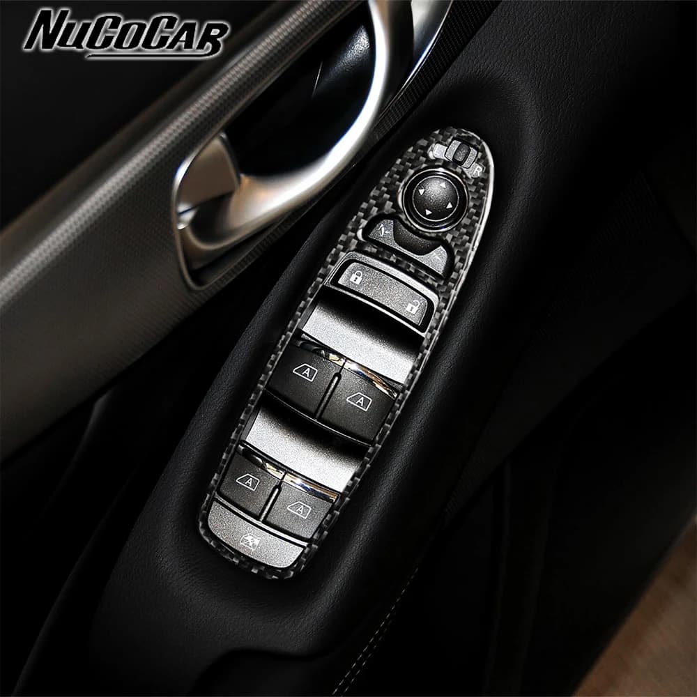 For Infiniti Q50 2014-2020 Carbon Fiber Window Lift Control Button Panel Trim Cover Car Accessories Interior Decorative Stickers