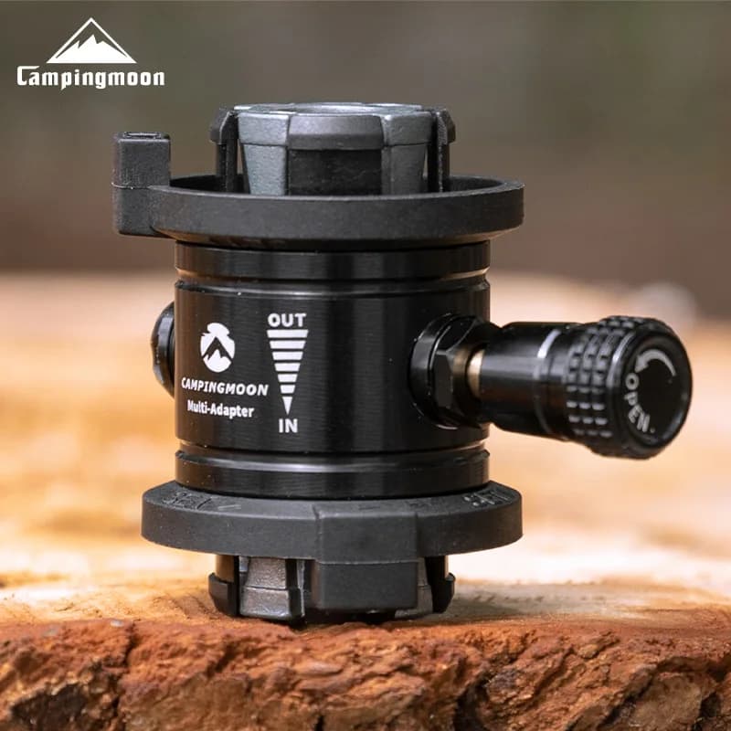 Cassette Gas Canister Refill Valve with Pressure Relief, Butane Adapter for Outdoor Camping Stove, Black