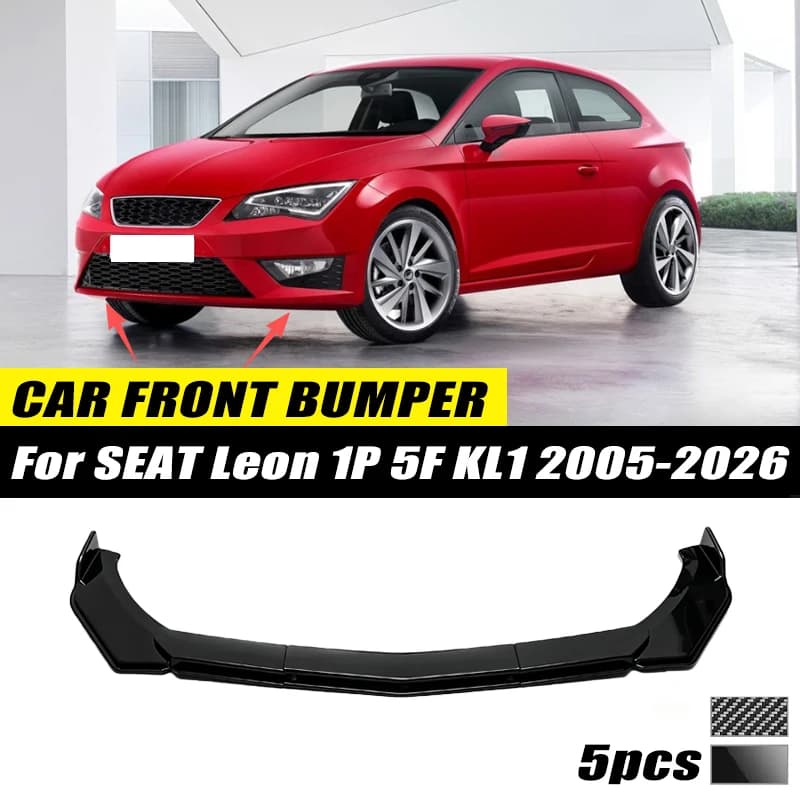 For SEAT Leon 1P 5F KL1 2005-2026 Front Bumper Lip Front Guard Spoiler High-quality ABS Material Body Kit Front Lip Accessory