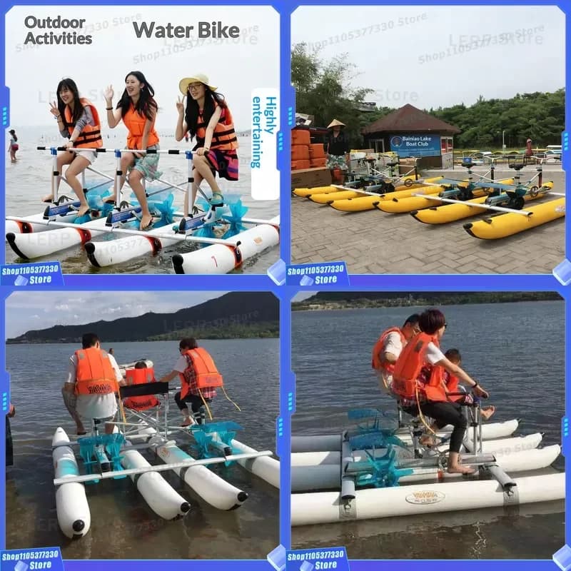 Aluminum Alloy 3-Person Water Bike | Commercial Scenic Area Leisure Pedal Boat