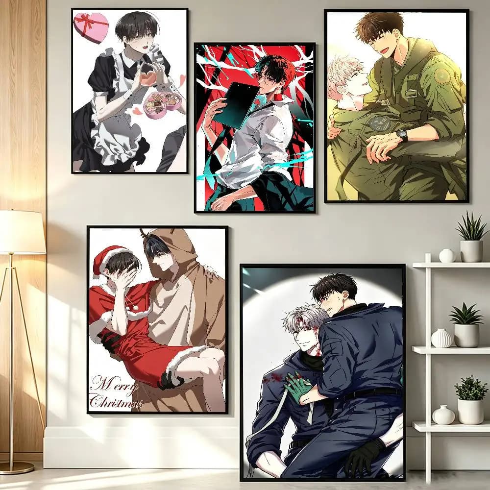 BL Manhwa Hunters Gonna Lay Low  Poster HD Self Adhesive Waterproof Wall Art Ideal for Home Office Dorm Gift