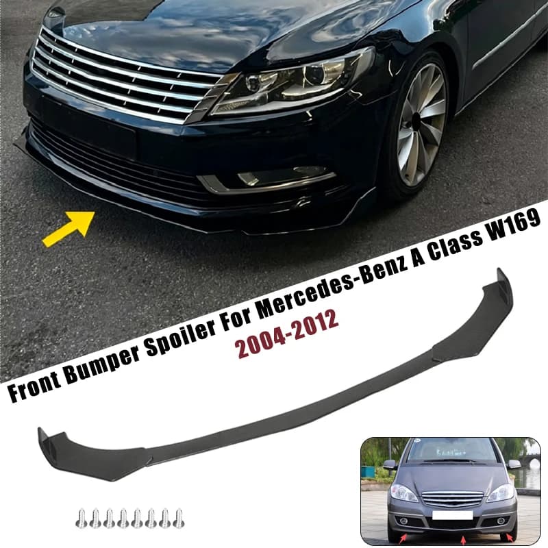 Sport Front Bumper Splitter Spoiler Lip For Mercedes-Benz A Class W169 2004-2012 5Pcs Adjustable Sectional Car Tuning Body Kit