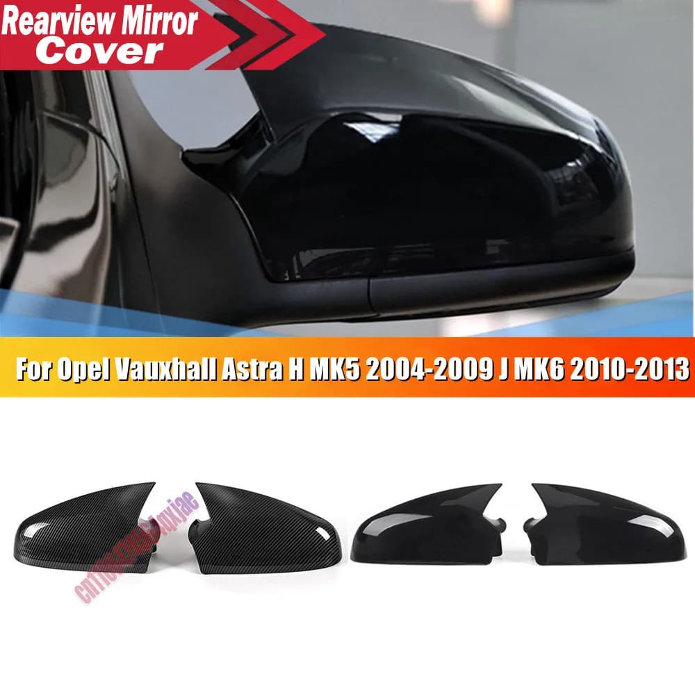 For Opel For Vauxhall Astra H MK5 Astra J MK6 2004-2013 ABS Car Side Mirror Cover Wing Cap Exterior Door Trim Adhesive Sticker