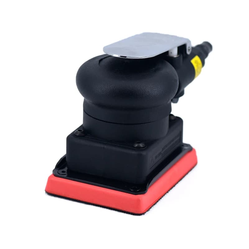 75*100mm Pneumatic Orbital Sander Machine for Wood Red+Black Color 9500RMP Speed-Multi-Use Polisher & Grinder