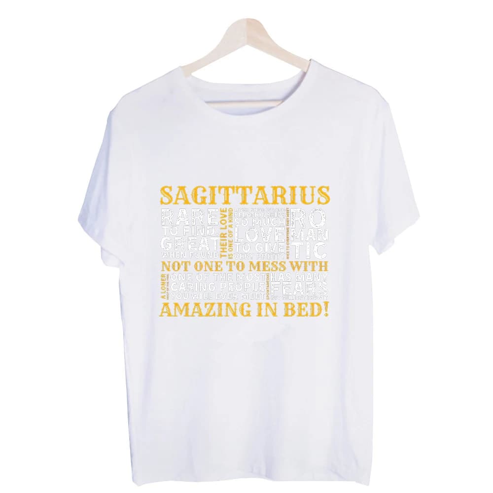Men's Zodiac Typography Graphic Tee, Short Sleeve Crew Neck T-Shirt for Casual Daily Wear