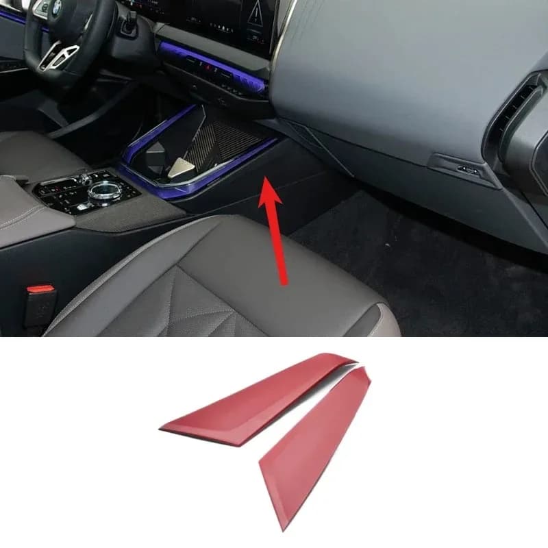 For BMW X3 G45 2025-2026 ABS Red Car Center Control Gear Shift Panel Cover Trim Interior Car Accessories
