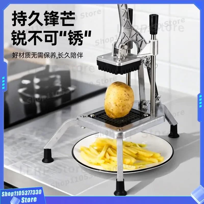 Manual Vertical Spring Return Cutter Aluminum Alloy French Fries Machine for Potato Cucumber Fruit Vegetable Large Cutting