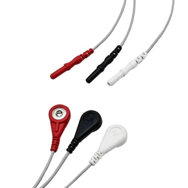 D-Type Ambulatory ECG Patient TPU Lead Cable 3-Led Conductor for Medical Consumables of Electrocardiographs