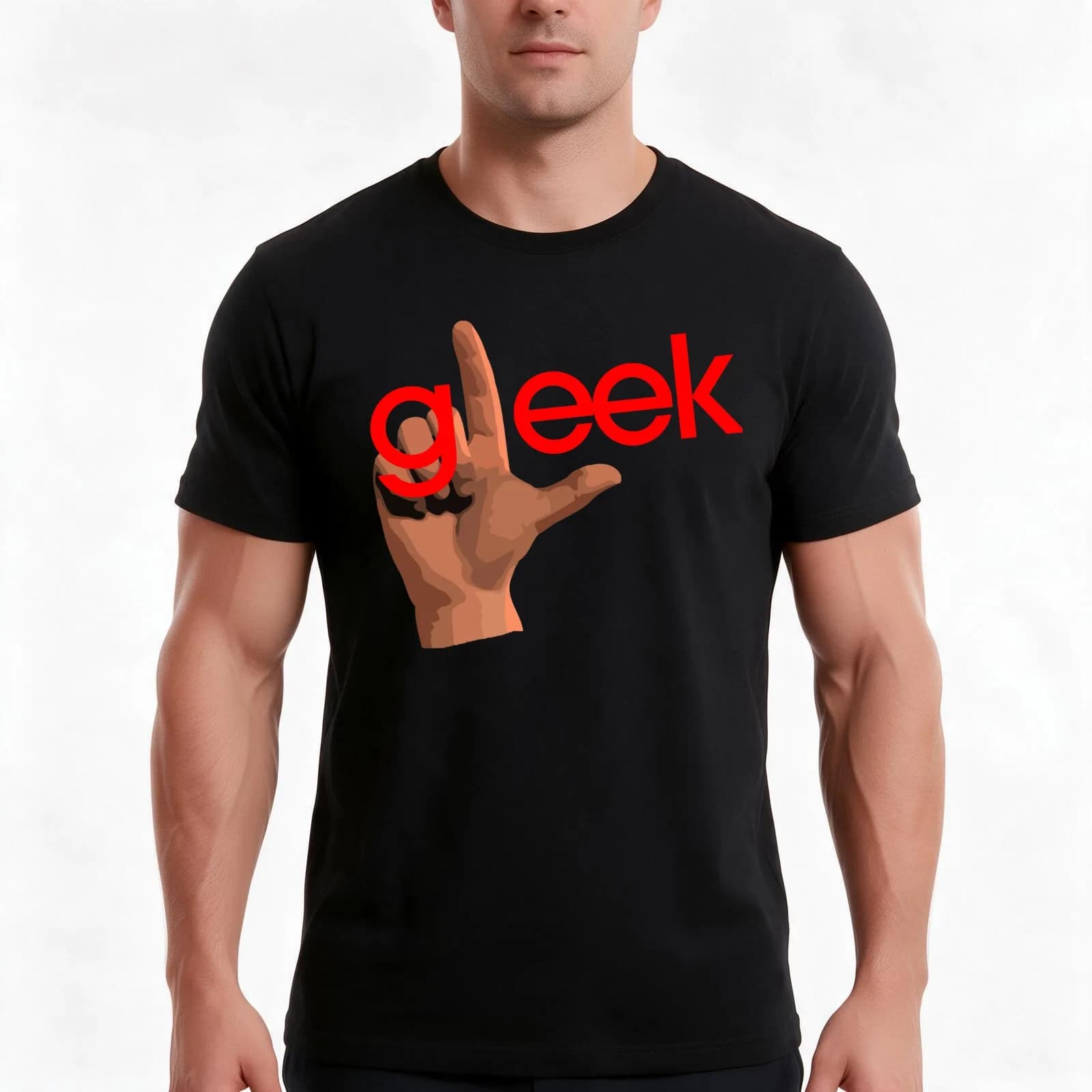 Gleek T-Shirt, Summer Casual Cotton Tee, Oversized Streetwear Tops, Vintage Graphic Print, Loose Fit Short Sleeve, 100% Cotton