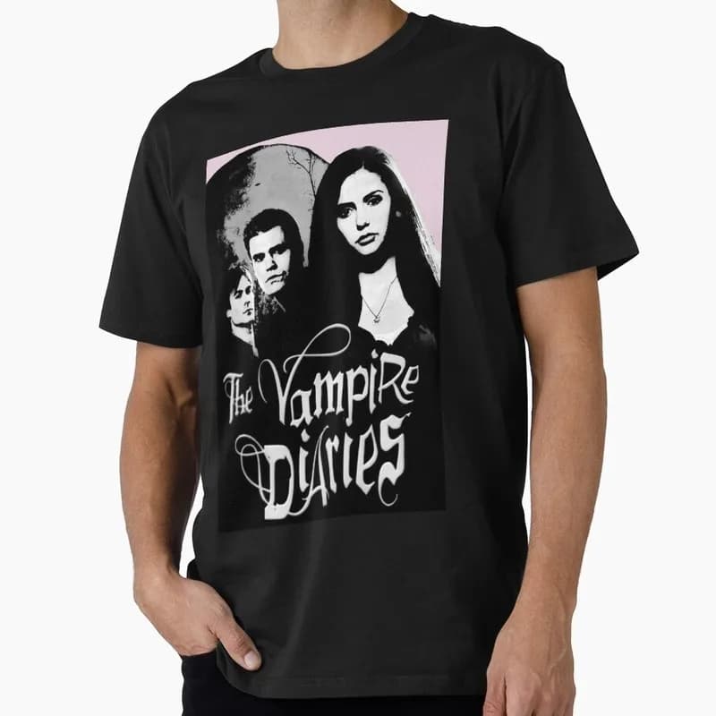 Retro The Vampire Printed Graphic T‑Shirt TV Show Fan Gift Unisex Y2K Streetwear Short Sleeve Casual Tee S-6XL