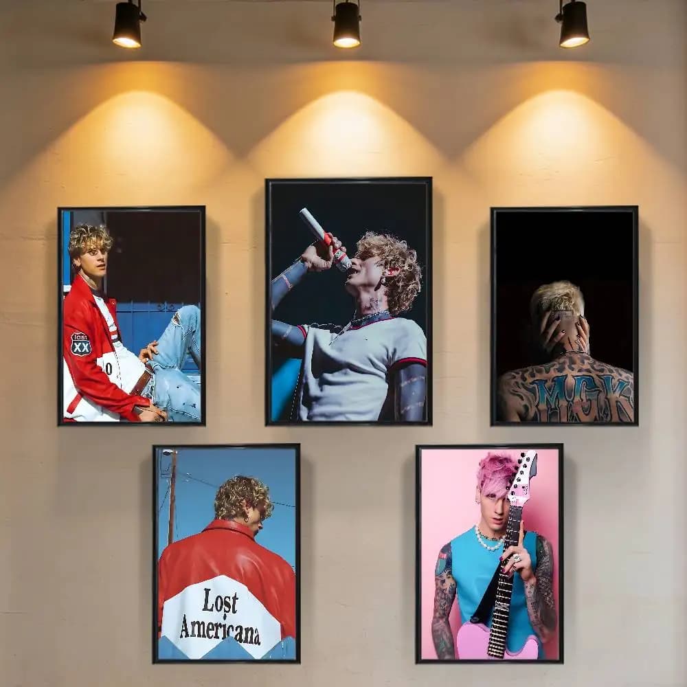 MGK Fast talking rap Machine Gun Kelly Poster Trendy Wall Art For Coffee Office Bar Decoration Best Gift Good Sticker Printed