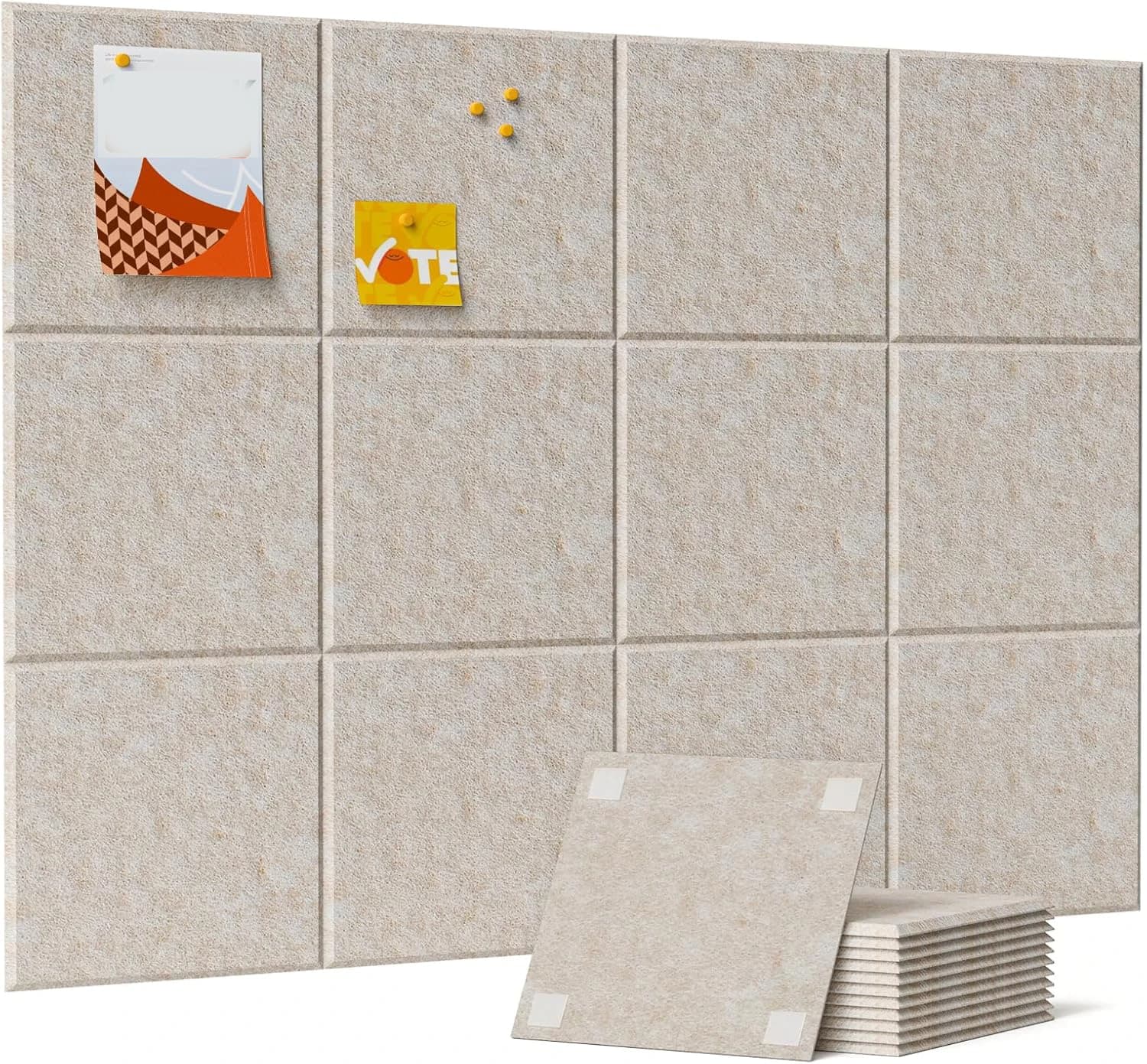 Felt Cork Boards Soundproof Mounted Wall Tiles Thickened Sound Insulation Bulletin Pin Note Acoustic Panel Pad for Home Office