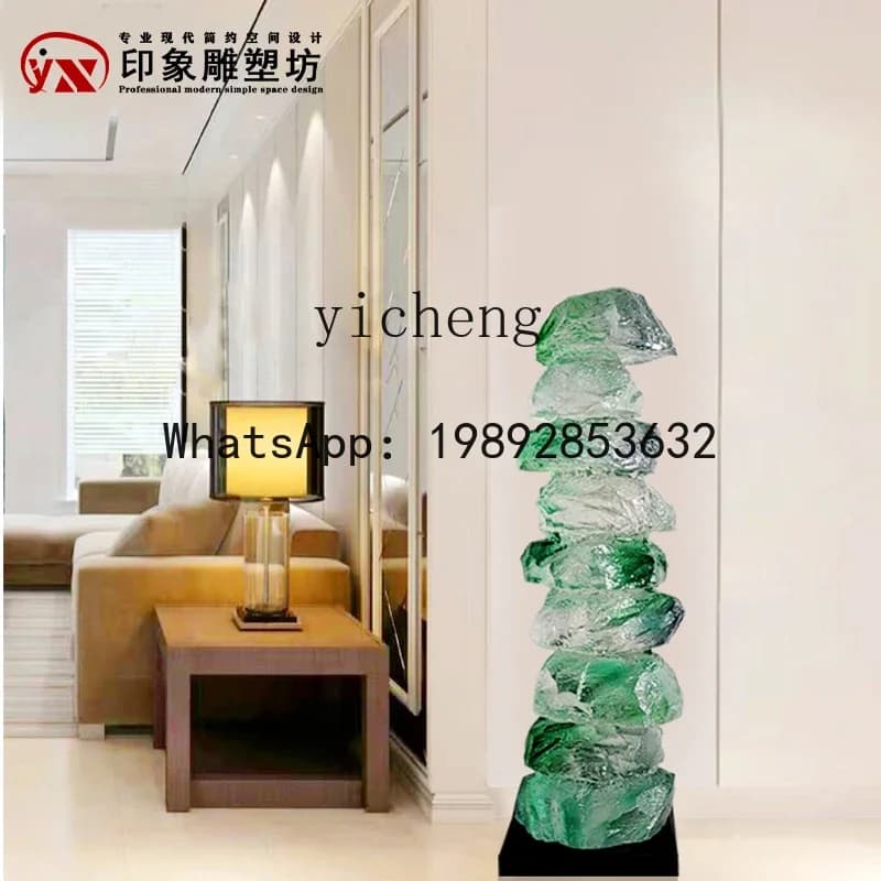 B1  light luxury high-grade transparent resin laminated lobby living room display soft decoration floor art ornament