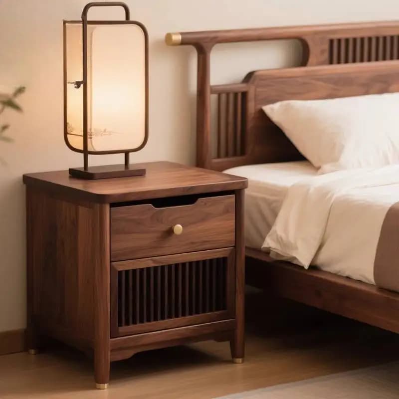 Drawers Brown Bedside Table Aesthetic Decoration Japanese Unique Bedside Table Storage Luxury Nachtkastje Furniture For Home