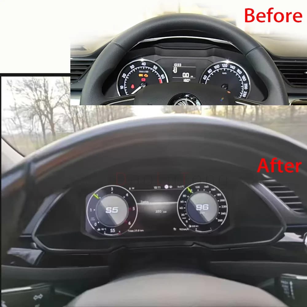 12.3 Inch New For Auto Meter Dashboard Speedometer Digital Display Upgrade For Skoda Superb 2015-2019