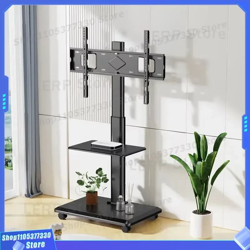 Heavy Duty Mobile TV Stand with Wheels Height Adjustable Rolling Cart for 26-65 Inch Flat Panel Screens Universal Base TP-02
