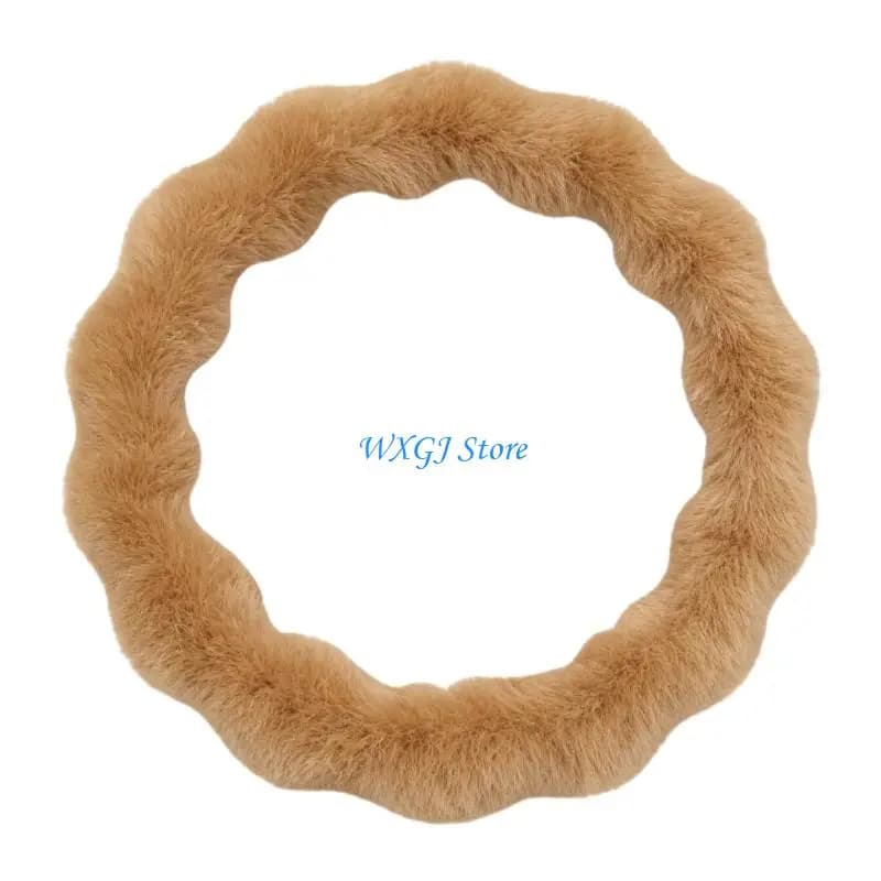 37JE Premium Plush Steering Wheel Cover For Winter Warmth Comfort Grips