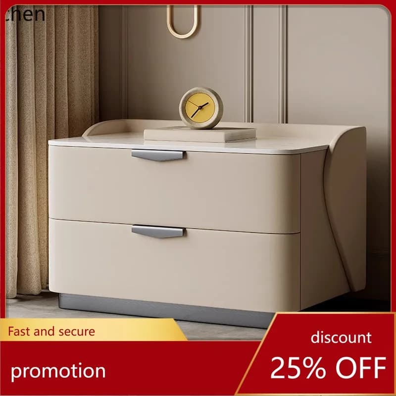 ZML Modern Minimalist Smart Bedside Table Home Bedroom Solid Wood Storage Cabinet