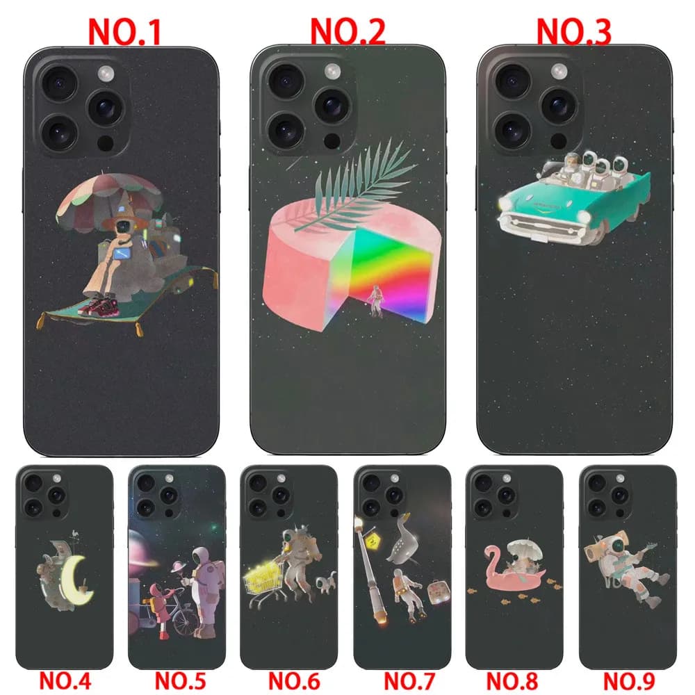Cartoon Astronaut Space soft case  for iPhone 14 14 Plus 14 Pro 14 Pro Max 15 15 Plus