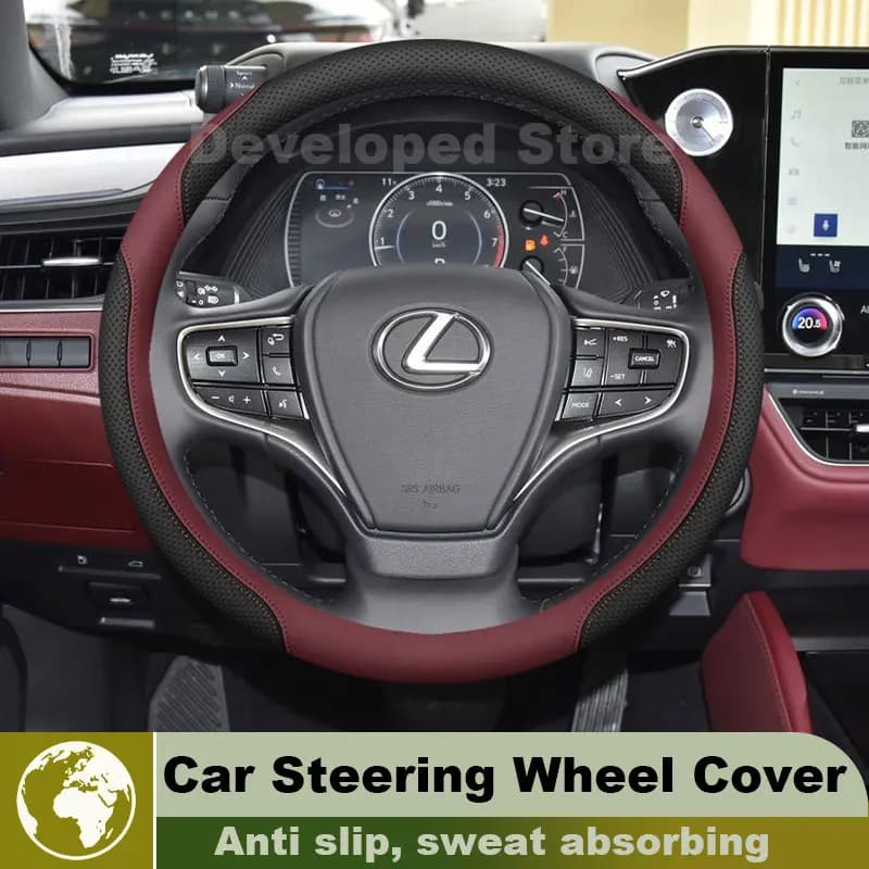 Leather Car Steering Wheel Cover For Lexus Es Es300h Es350h Nx350h 2026-2015 Popular Style Auto Interior Lexus Rx350 Accessories
