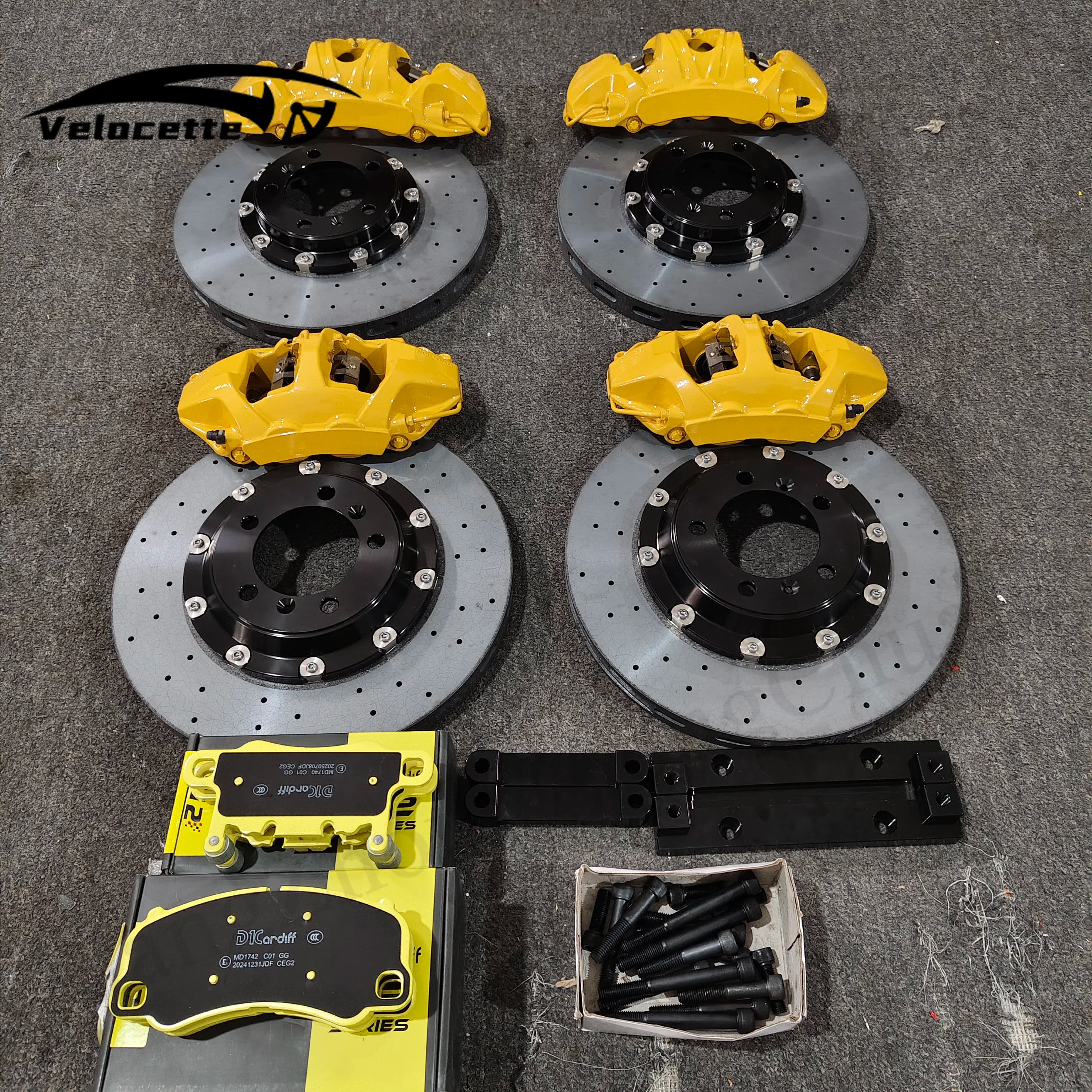 forGT3 6-Piston Brake Caliper Kit with 380mm Rotor for Front 19-Inch Wheels Compatible for Toyota Honda for Civic VW Audi A6 A8