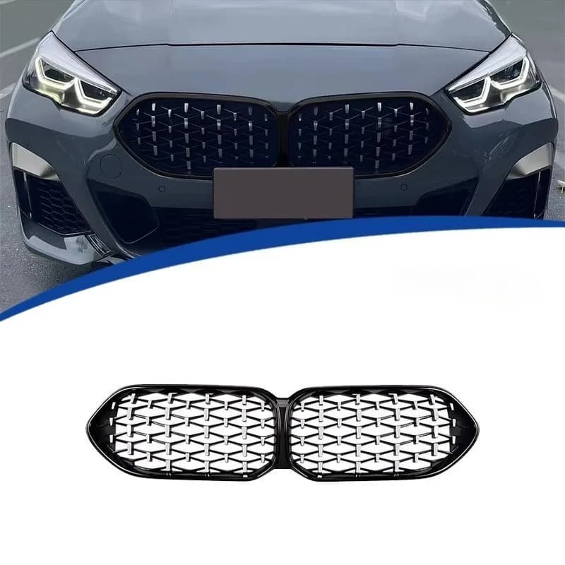 For BMW 2 Series F44 2021-2024 Meteor Style Front Kidney Grille Glossy Black Semi Silver Direct Replacement Upgrade Aggressive