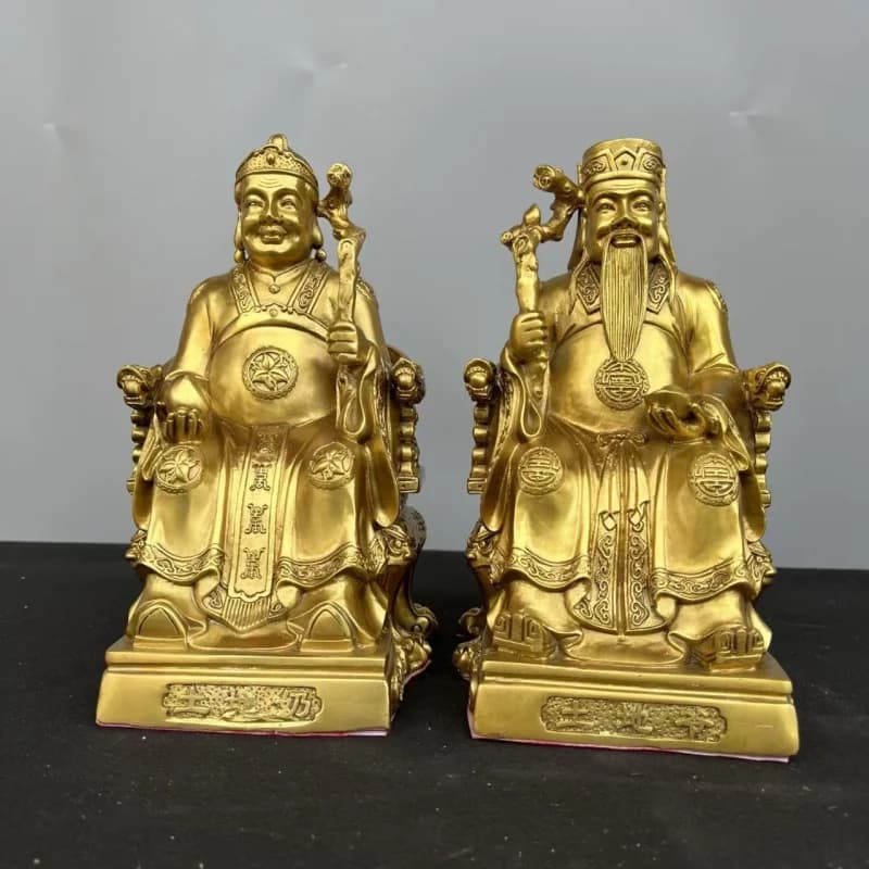 Bronze statue of the God Earth Goddess, auspicious and virtuous deity, large new model for home worship