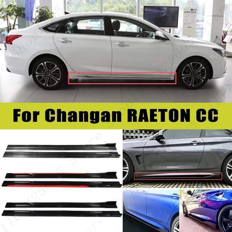 For Changan RAETON CC Racing Sport Side Skirts 2.0/2.2M 86.6" ABS Splitters Extended Lip Body Kit Bumper Modified Parts 8Pcs