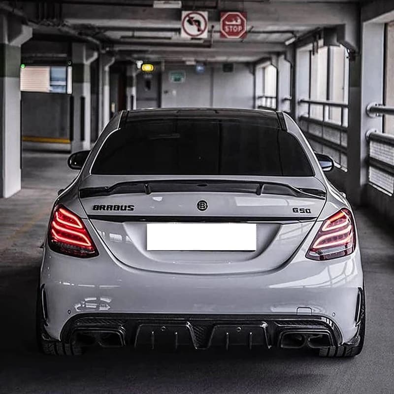 FOR Mercedes-Benz C-Class W205 4Door sedan R Style Carbon Fiber Rear Spoiler Trunk Wing 2013-2022 FRP Forged carbon