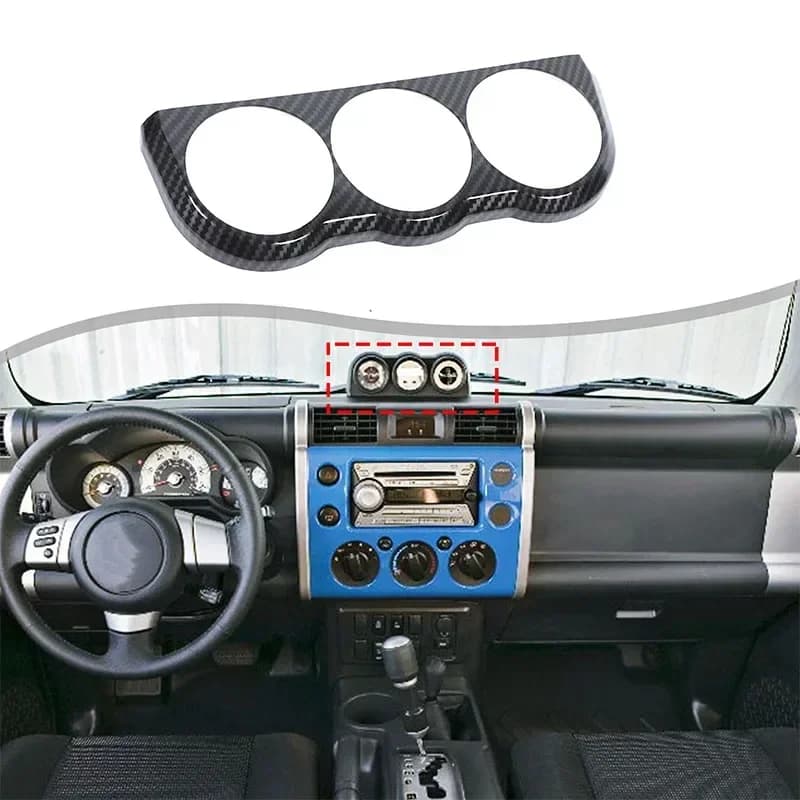 Suetlcoity For Toyota FJ Cruiser 07-21 ABS Car Dashboard Compass Frame Triptych Combination Cover Trim Interior Car Accessories