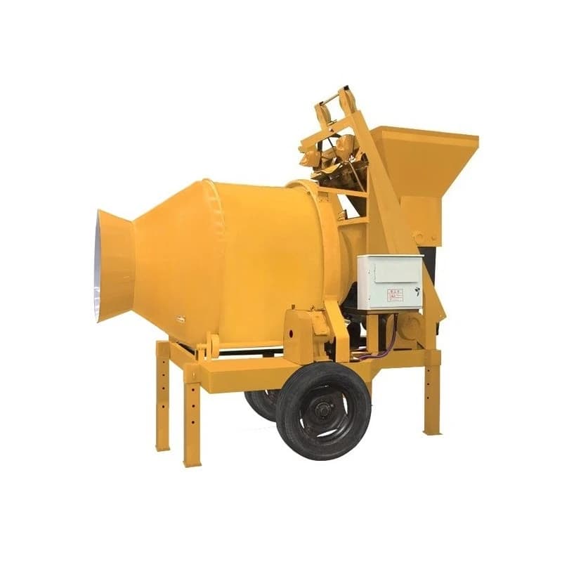 Concrete mixer self loading mixer construction site cement mortar tipping bucket drum mixer